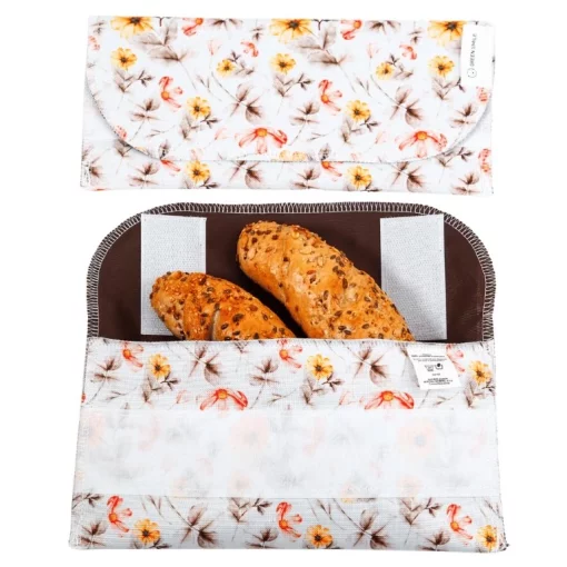 Svačinová kapsa dvojrohlík Jemné květiny